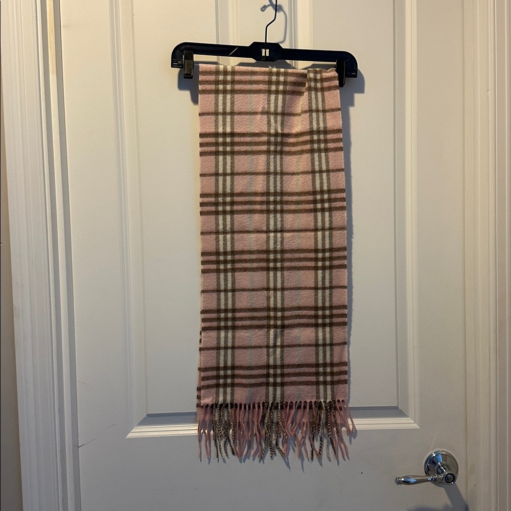 Burberry Soft Pink and Cream Check Scarf